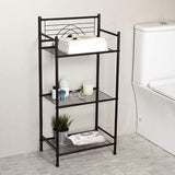 L&H UNICO 3-Tier Free Standing Wire Rack Durable Metal Shelving Storage Unit with Adjustable Feet 4-Hook for Bathroom Laundry Kitchen Office, Black L&H UNICO