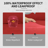 Easy-Going 4 Pieces 100% Dual Waterproof Recliner Cover Stretch Soft Couch Cover for Dogs, Sofa Slipcover for Recliner Couch Leakproof Furniture Protector for Kids Christmas Red Easy-Going