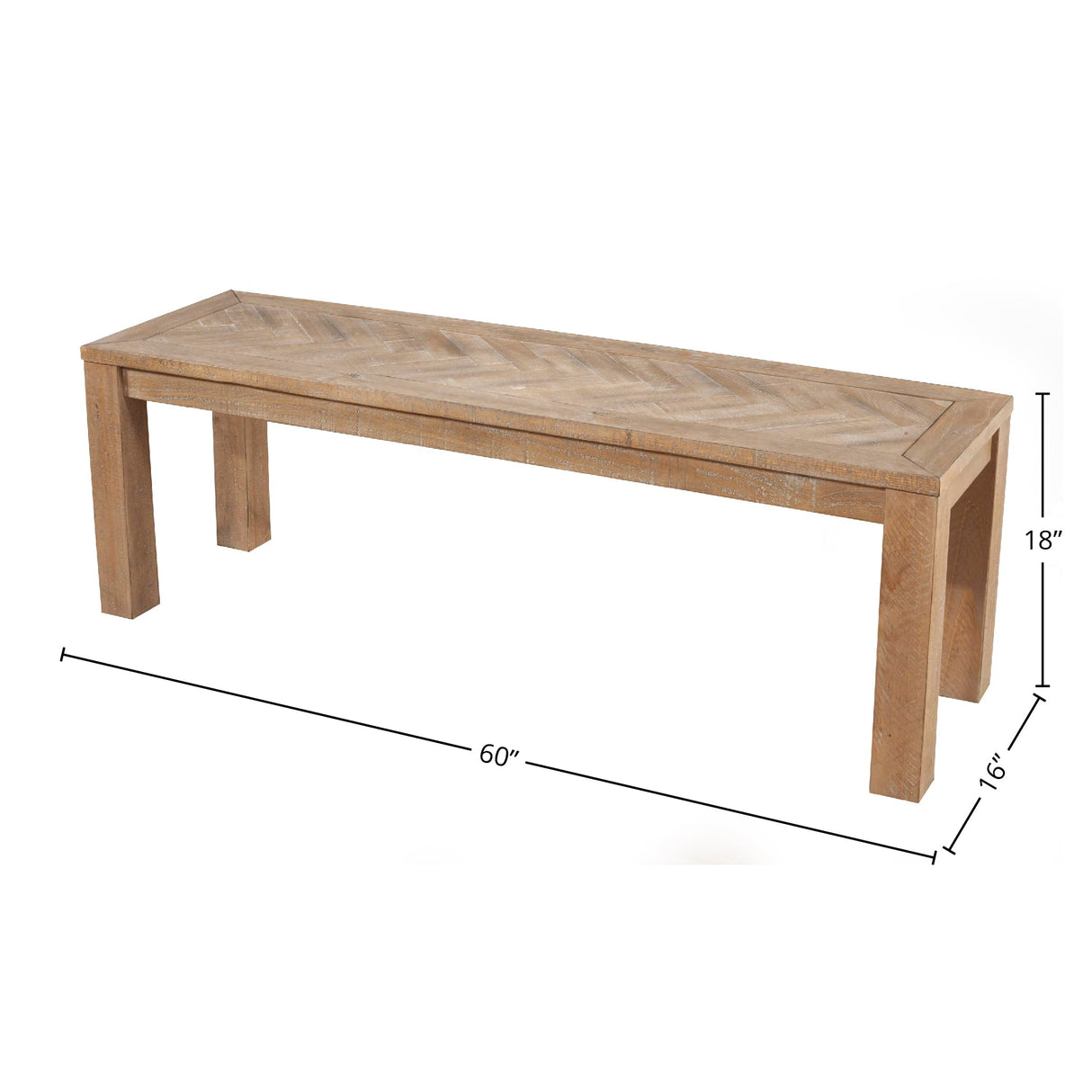 Alpine Furniture Aiden Bench, Natural Alpine Furniture