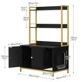 HOOBRO Large Cat Litter Box Enclosure with 2 Storage Shelves, Wooden Litter Box Furniture, Hidden Litter Box Furnitue with Scratching Pad, Sturdy and Solid, 31.5"L x 17.9"W x 47.2"H, Black BD82MW01 HOOBRO