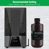 ELEGOO Water Washable 3D Printer Resin, 405nm Rapid UV Curing Standard Photopolymer Resin, Easy to Clean, High Precision 3D Water Wash Resin for LCD/MSLA/DLP 3D Printer Printing, Clear Green 1000G Deeplee