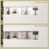 AIEGLE Reception Desk with Counter, Retail Counter with Lighted Display Shelf & Lockable Drawers, for Salon Reception Room Checkout Office, White (47.2" W x 19.7" D x 39.2" H) AIEGLE