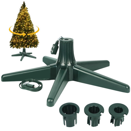 Blissun 360-Degree Rotating Adjustable Christmas Tree Stand, Suitable for Up to 7.8 Feet Artificial Christmas Trees, Dark Green Blissun