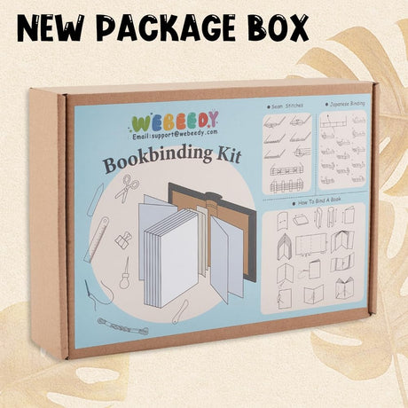 WEBEEDY 89Pcs Bookbinding Kit for Beginners DIY Leather Journal Kit Bookbinding Set A5 Book Making Kit for Adults Complete Bookbinding Supplies Kit with Thread,Sewing Needles,Paper and Other Tools WEBEEDY