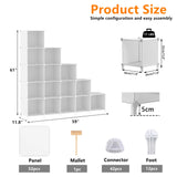 AWTATOS Cube Storage Organizer, 16 Cube Closet Organizer, Stackable Storage Cube Shelves, DIY Portable Closet Clothes Organizer Shelving for Bedroom, Closet, Wardrobe, Bathroom, White AWTATOS