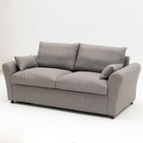 Panana Modern 2 Seater Loveseat Sofa Couch with Storage, Dark Grey or Light Color, Choice of Curved, Sock or Track Arm Design (Light Gray, 3 Seater - Track Arms) Panana