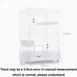 GUQASDV Cat Cages Indoor, Cat Crate, Catio Indoor Cat Enclosure on Wheels, Cat Playpen with Top Cover with Anti-Collision Lock Quick Assembly for Rabbits, Small Animals(White,101x66x126cm) GUQASDV