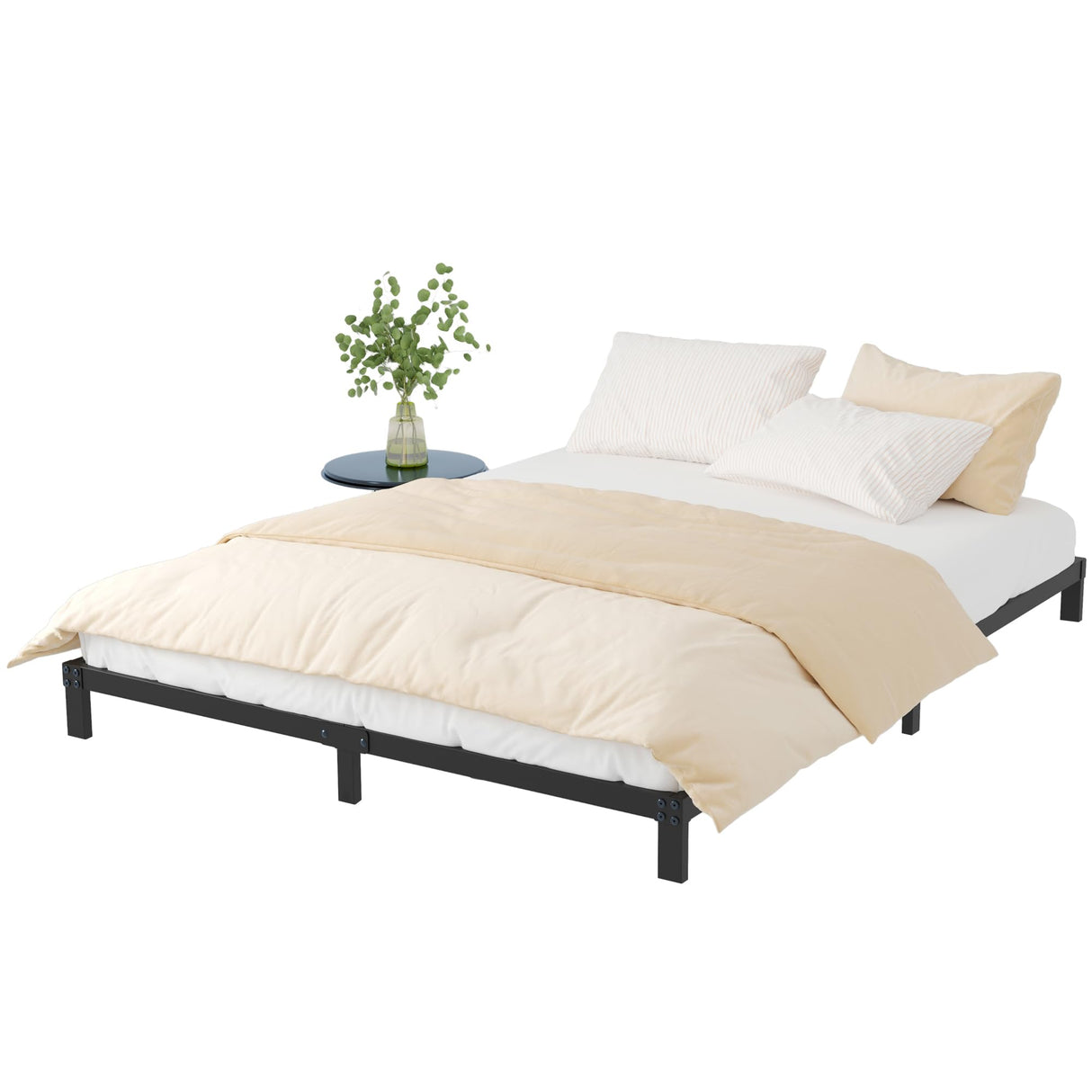 Maenizi 8 Inch Bed Frame Queen Size No Box Spring Needed, Heavy Duty Queen Platform Metal Bed Frame Support Up to 3000 lbs, Easy Assembly, Noise Free, Black Maenizi