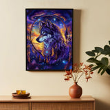 Dorwendis Wolf Diamond Art Kits for Adults, 5D Wolf Diamond Painting Kits for Adults, DIY Round Full Drill Diamond Art Craft for Home Wall Decor 12x16inch Dorwendis