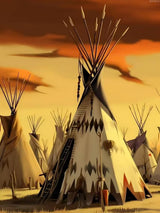 KAYEIUU Diamond Painting Kits, Tribal Native Indian Tepees Diamond Painting Adults Full Drill for Beginners, Native American Indian Diamond Painting Packs Gem Art Home Wall Decor 12x16 inch KAYEIUU