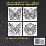 Butterfly Mandalas Coloring Book for Adults: A Captivating Journey of 50 Different Butterfly Mandalas for Creativity and Calm Majosta