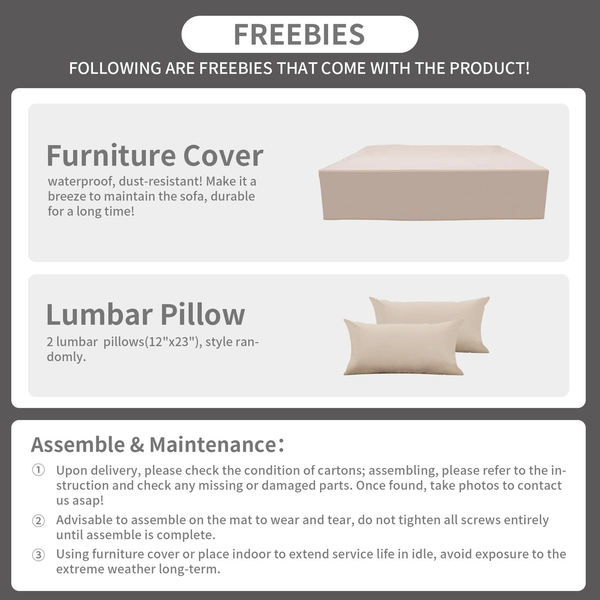 Rattaner Patio Sectional 6 Pieces All-Weather Wicker Patio Furniture Set Outdoor Sectional with Glass Patio Table Non-Slip Cushions and Waterproof Covers, Khaki Rattaner