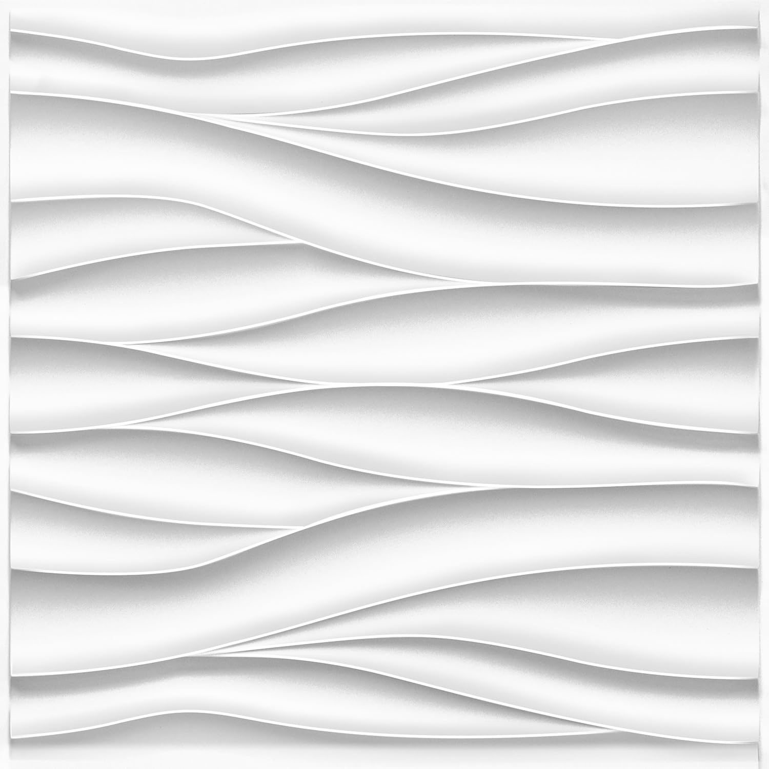 STICKGOO Wave Wall Panels for Interior Wall Decor, White 3D Wall Panels Accent Wall, Paintable 3D Wall Decor Covering Panels for Living Room Bedroom, Pack of 12 Tiles - WoodArtSupply