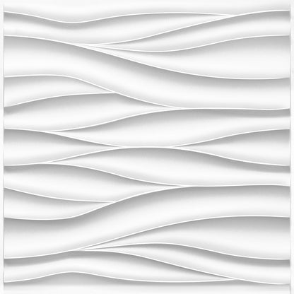 STICKGOO Wave Wall Panels for Interior Wall Decor, White 3D Wall Panels Accent Wall, Paintable 3D Wall Decor Covering Panels for Living Room Bedroom, Pack of 12 Tiles - WoodArtSupply