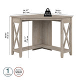 Bush Furniture Key West Small Corner Desk in Washed Gray Bush Business Furniture