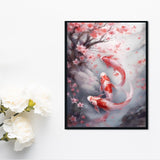 TUTUMAY21 Koi Fish Diamond Painting Kits for Adults 5D Diamond Art for Beginners, DIY Full Drill Paintings with Diamonds Gem Art for Adults for Home Room Wall Decor 12x16inch TUTUMAY21