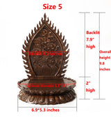 GOLDY&WENDY Ebony Oval Lotus Backlit Base Solid Wood Carved Guanyin Buddha Statue Decor Base Antique Art Craft Display Stand GOLDY&WENDY