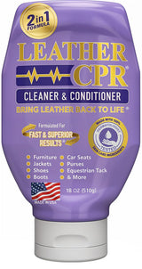 Leather CPR Cleaner and Conditioner - Made in USA, Leather Furniture Cleaner and Conditioner for Couch, Purses, Shoes, Jackets, Cars, Leather Restore -18oz Leather CPR