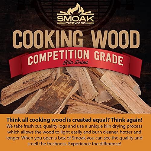 Smoak Firewood 16inch Length Premium Cooking Wood & Firewood Logs – Used for Grills, Smokers, Pizza ovens, stoves, firepits or fireplaces – USDA Certified Kiln Dried (RED Oak – 60-70lbs 16inch Wood) Smoak Firewood