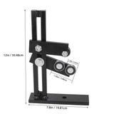 Wood Lathe Steady Rest, Woodworking Wood Lathe Tools and Accessories with 3 Fixing Wheels & Adjustable Wheel Position, L Shape Stable Lathe Tool Rest Wood Cast Iron Steady Rest Focket