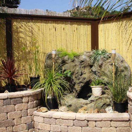 Backyard X-Scapes Natural Bamboo Fencing 6 feet High Outdoor Decorative Rolled Fence Panel 6 ft H x 4 Ft L x 1 in D Backyard X-Scapes
