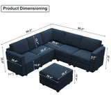 Belffin Modular Sectional Sofa with Storage Seats Velvet L Shaped Corner Couch Convertible Sectional Sofa with Chaise (Blue, L Shape-1)… Belffin
