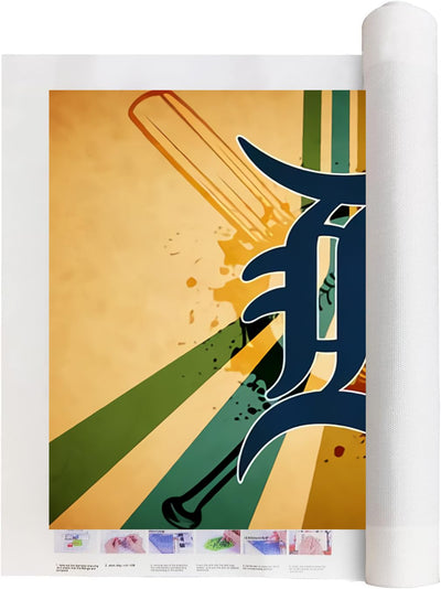 MasxcupLy DIY 5D Diamond Painting Baseball by Number Kits for Adults, Full Round Drill Diamond Art Painting Sports Picture Gift Home Wall Decor.(12X16in,Baseball-5)