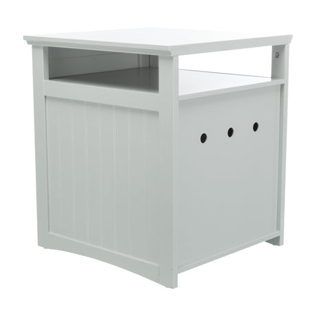TRIXIE Furniture Litter Box Enclosure (Gray) Hidden Litter Box for Cats with Shelf, Classic Style, Big Front Door for Easy Cleaning, Large Hole for Convenient Entry, Use As Side Table or Nightstand TRIXIE