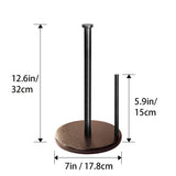 Wood Paper Towel Holder Countertop, OBODING, Farmhouse Kitchen Paper Towel Holders Stand with Real Wooden Base, fits Standard and Jumbo Size Paper Towels (Dark Brown) OBODING