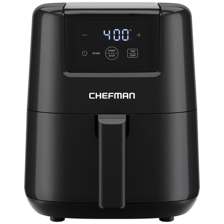 CHEFMAN 2 Qt Mini Air Fryer – Digital Space-Saving Compact Air Fryer with Nonstick and Dishwasher Safe Basket, Quick & Easy Meals in Minutes, Features Digital Timer and Shake Reminder – Black Chefman