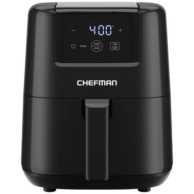 CHEFMAN 2 Qt Mini Air Fryer – Digital Space-Saving Compact Air Fryer with Nonstick and Dishwasher Safe Basket, Quick & Easy Meals in Minutes, Features Digital Timer and Shake Reminder – Black