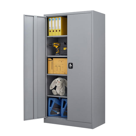 STEELIST Metal Storage Cabinet, Garage Cabinets with 2 Doors and 4 Adjustable Shelves, 70.8" Steel Locking Tool Cabinet, Large Utility Storage Cabinet for Garage, Office, School, Home STEELIST
