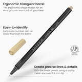 ARTEZA Inkonic Fineliners Pens, Set of 120, 0.4 mm Fine Tip Markers, Water-Based Art Pens for Drawing, Sketching, Journaling, Calligraphy ARTEZA