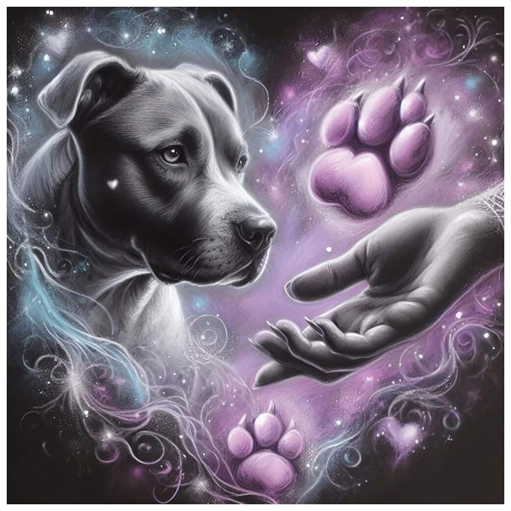 DIADAY Dog Diamond Painting Kits for Adults, 5D Full Drill Diamond Art Kits with Round Gem for Beginners, DIY Art Crafts Home Wall Decor Gift 12 x 12 Inches DIADAY