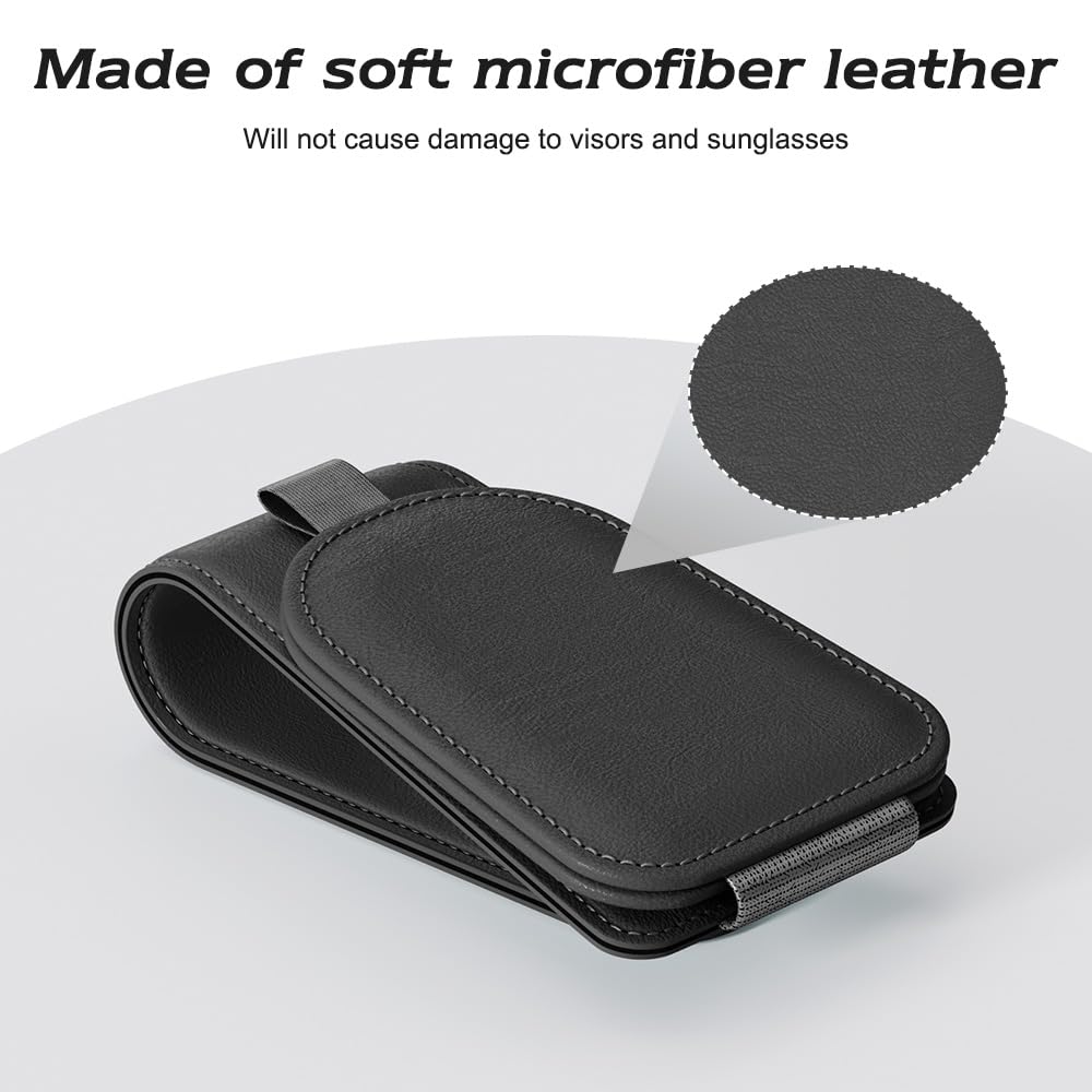 Sotfamily Sunglass Holder for Car Visor, Suede Cloth Magnetic Sunglass Organizer for Car Accessories, 2 Packs, Black Sotfamily