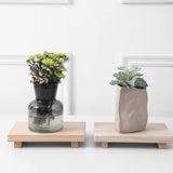 Small Wood Tray Pedestal Stand Farmhouse Bathroom Decor Decorative Wooden Riser Kitchen Soap Dish Holder for Vanity, Counter, Sink, 9" x 5.9" - Burlywood zoocatia