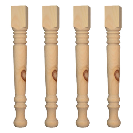 Osborne Husky Farm Dining Table Legs in Knotty Pine (Set of Four), Replacement Table Legs for Dining Table or Desk, Unfinished Wooden Posts, Sanded and Ready to be Stained Osborne Wood Products