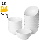 BTaT- White Cereal Bowls, Set of 12, 16 Ounces, Bowls, Cereal Bowl, White Bowls, Small Bowls, White Soup Bowls, Porcelain Bowl, Set of Bowls, White Porcelain Bowls, Deep Bowls, Christmas Gifts Brew To A Tea