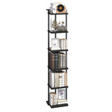 MAHANCRIS Bookshelf, 6-Tier Bookcase, Vertical Tall Narrow Book Shelf for Small Space, Open Storage Display Shelf with Stable Base & Anti-Tip Kits, for Living Room, Office, Study, Black BKBK11601 MAHANCRIS