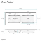 60" Vanity Top Bathroom Sink Swiss Madison