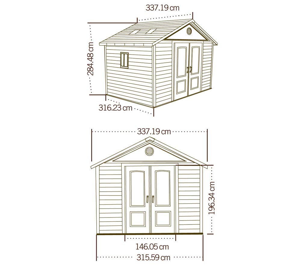 Lifetime 6433 Outdoor Storage Shed with Windows, 11 by 11 Feet Lifetime