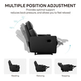 LIKIMIO 62.2" Loveseat Recliner Sofa with Console/Cup Holders, Wall Hugger Faux Leather Chair/RV Double Theater Seats/RV Furniture, Black LIKIMIO