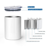 AGH 10OZ Sublimation Wine Tumblers Blanks, 4 Pack Straight Stainless Steel Tumblers with Lids and Straw, Sublimation Coffee Cups Mugs for Hot & Cold Drinks AGH