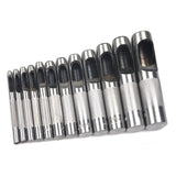 OWDEN 12Piece Leather Hole Punch Set with a Free Cutting mat,Leather Tool,Leather Hollow Punch Set, Round Hole Punch Set,Cut Leather Rubber Paper Soft Material OWDEN