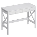 ChooChoo Computer Desk Study for Home Office, Modern Simple 40 Inches White Desk with Drawers, Makeup Vanity Console Table ChooChoo
