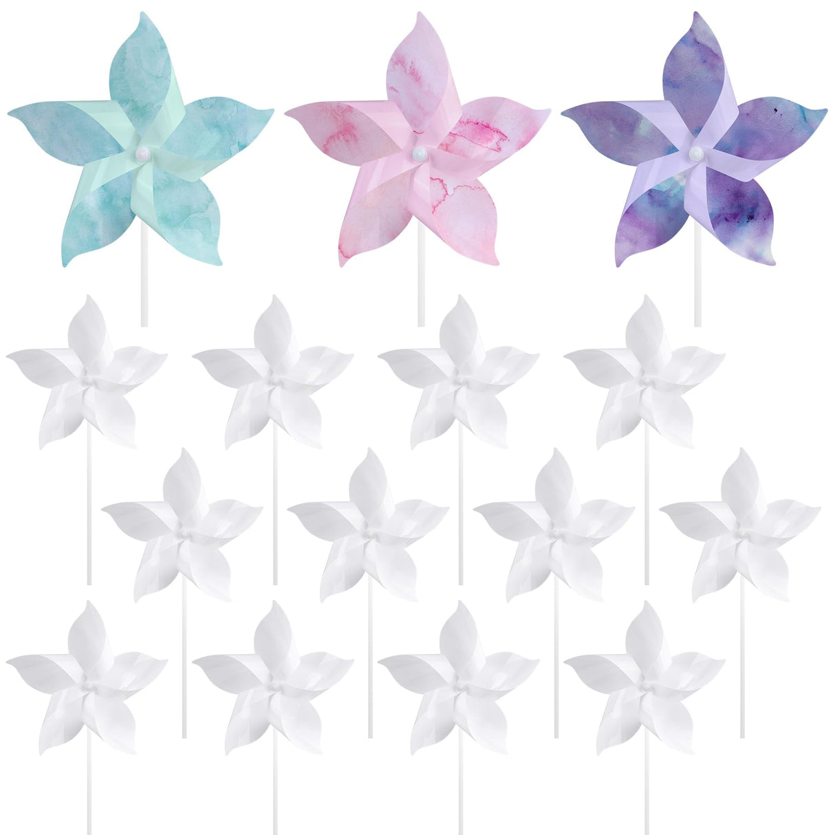 Framendino, 20 Pack Sublimation Plastic Blank Pinwheels DIY Pinwheel for DIY Crafts Framendino