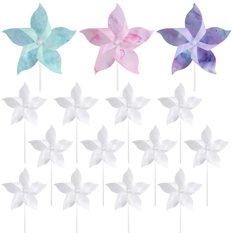 Framendino, 20 Pack Sublimation Plastic Blank Pinwheels DIY Pinwheel for DIY Crafts Framendino