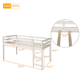 Twin Loft Bed with Desk Low Study Kids Twin Loft Bed with Storage Drawers, Low Loft Bed Twin for Kids Twin Loft Bed with Safety Guard Rails and Bookcase Shelf (White, Twin Loft with Desk) Harper & Bright Designs