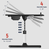 Laptop Desk for Bed, Lap Desks Trays with Double Storage Drawers, Adjustable Premium Leather Laptop Stand with Extra Drawstring Bag, Foldable Lap Table for Eating, Working, Writing and Drawing KLEAR