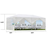 10X30 FT Outdoor Party Tent Gazebo with 8 Removable Sidewalls & Windows, Wedding Tent with Waterproof PE Roof, Canopy Tent with Heavy Duty Fram for Event, Parties Hipicute
